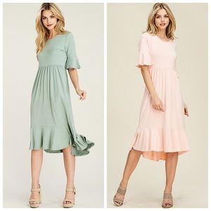 Reborn J Ruffle Mermaid Midi Dress